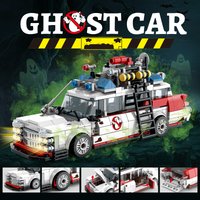 Mini Ghost Hunter Movie Car Building Blocks 562PCS MOC Retro Ambulance Model Kit Bricks DIY Toy Adults Halloween Christmas Gift