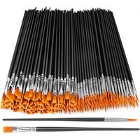 Flat And Round Paint Brushes Set,Pointed Flat Nylon Hair Brushes For Acrylic Oil Watercolor Paint Party Painting