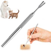 Pet Stainless Steel Tick Clip Pet Dog Tick Fork Repellent Tool Insect Remover Dog Cleaning Tool GPJYP300