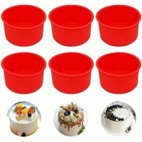 6 Pieces Silicone Cake Baking Mold 4 Inch Tray Round Mold Non-stick Bakeware Reusable Cake Pan Baking Tool Easy To Clean