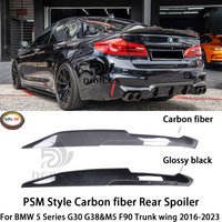 For BMW 5 Series G30 G38&M5 F90 PSM Style Carbon fiber Rear Spoiler Trunk wing 2016-2023 Carbon fiber Glossy black