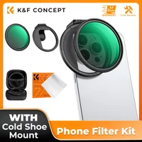 K&F CONCEPT Magnetic Phone Filter Kit Clip-On Adapter Ring Cold Shoe Mount 67mm Variable ND2-32 CPL for iPhone Samsung Video Rig