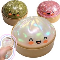 Party Time Simulation Squishy Steamed Bun Dumpling Squeeze Toy Slow Rising Glitter Stress Ball Stretchy Fidget Toy Party Gift