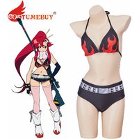 Tengen Toppa Gurren Lagann Cosplay Yoko Littner Bikini Costume Swimsuit Yoko Sexy Halter Bra Two Piece Bathing Set Swimwear