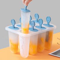 8 Grid Ice Cream Mold Stick Reusable Plastic Ice Cream Mold Children's Handmade DIY Ice Cream Stick Mold Ice Maker Ice Model