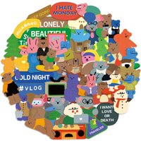AliExpress NONE 50 Cute Ins Koala Rabbit Bears Waterproof Stickers for Helmet Bicycle Hand Account Pencil Case Decals