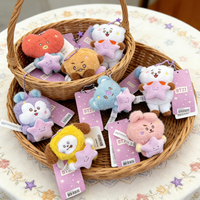 BT21 Travel Pendant Series Star Plush Toy Keychain Bag Decoration Cartoon Plush Toy Pendant Gift