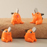 4pcs Chainsaw Man Cute Pochita Figurines Anime Peripheral Decorative Ornaments Model Fans Collect Gifts Toys