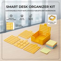 Desktop Organizer for Sticky-Notes and Memos Eco-Friendly Plastic Compact Design for Office Home