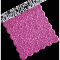 1PC Acrylic Rolling Pin Designed Fondant Cake Impression Rolling Pin Pastry Roller Kitchen Accessories Embossing Baking Tools