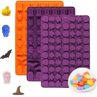 3 Types of Halloween Silicone Molds to Choose From, Made of Food-Grade Silicone Material, Non-Stick and Easy to Demold, High Temperature Resistant, Suitable for Chocolate, Candy, Cake Decoration, and