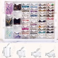 Trasparent Diamond Painting Accessories Embroidery Tools Box for 50 Boxes Bead Organizer Containers of Various Size Tray and Lid