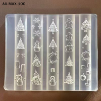 【MA3】1 Piece Cute Christmas Nail Art Molds Exquisite Template For Nail Making 3D Manicure DIY Decoration Tools Silicone Stencilc