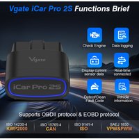 New Vgate iCar Pro 2S ELM327 Bluetooth 5.2 V2.3 For Android IOS PC Upgraded OBD2 Car Diagnostic Tool OBDII EOBD Auto Scanner