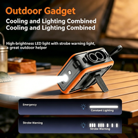 Rechargeable Waist Fan Air Conditioner 150Speed Cold Wind 2-in-1 Power Bank with LED Light Portable Personal Cooling for Outdoor