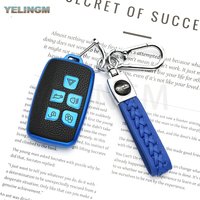 TPU Leather Shell Fob For Land Rover Range Rover Discovery Evoque Sport Velar For Jaguar XE E-Pace Car Remote Key Case Cover