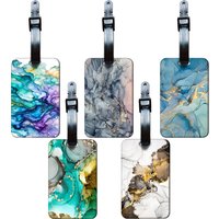 5 Marble Patterns Luggage Tag for Suitcases Travel ID Bag Tag for Men Backpacks Address Holder Baggage Boarding Portable Ticket