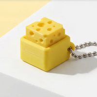 Cheese Keyboard-Style Fidget Keychain,Cheese Clicker Sensory Toy for Stress Relief, Anxiety & ADHD, Decompression Gift for Kids