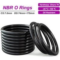 5Pcs NBR O Ring CS 7mm OD 74~179mm Rubber Sealing Gasket Ring Washer for Car Air Condition Faucet Pressure Plumbing Repair