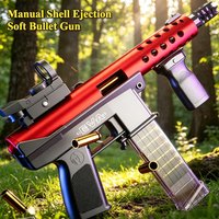 Classic TEC9 Assault Submachine Toy Gun Manual Shell Loading Design Soft Bullet Shooting Game Birthday Gift For Children