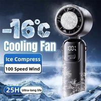 Household Hanging Ice Pack Handheld High-speed Fan Folding 100 Speed Infinitely Adjustable Fan Portable For Outdoor Neck