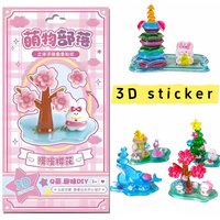 3D Stacked Crystal Stickers Cute Animal Stickers For Girls Boy Classroom Prizes Kids Handmade Diy Creative Gift Party 3D Sticker
