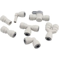 RO Water Fitting Quick Connector 3/8"OD Hose Tee Y Ball Valve Equal Convert Elbow Straight Push In Pipe Fitting Homebrew Beer