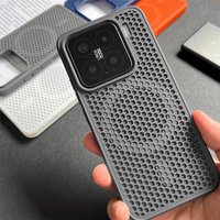 Honeycomb Breathable Magnetic Case For Xiaomi Mi 15 Pro 14 13 Poco F7 F8 Ultra F6 pro Hollow Solid Color Silicone Bumper Cover