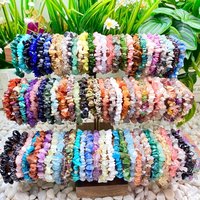 Wholesale 5-8mm Natural Stone Chips Tiger Eye Agates Crystal Gravel Stretch Bracelets Bohemian Women Reiki Heal Jewelry Gifts
