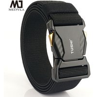 MEDYLA hommes ceinture déverrouillage rapide ceinture décontractée boucle en alliage élastique en Nylon ceinture tissage respirant alpinisme ceinture BLL9009