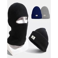 AliExpress NONE Knitted Hat Winter Thickened Cold Outdoor Cycling Warm Cap Mask 2 In 1 Full Face Protection Cap Earmuffs Tactical Balaclava Hat