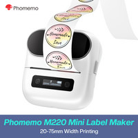 Phomemo M220 Bluetooth Thermal Label Printer 20-75mm Portable 203DPI Label Maker for Barcode Address Mailing File Labels Compati