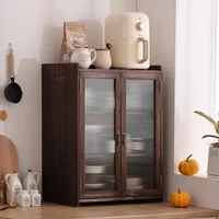 Household Solid Wood Storage Cabinet Multi-Functional Dustproof Dining Side Cabinet for Kitchen Cupboard Organizer for Home