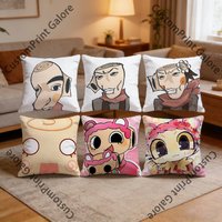 Cute Funny S-Shelly W-Wold Pillow Cover Polyester Square Cushion Case 45 cm Decorative for Home Couch Bed Car Decor