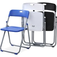 Folding Plastic Chair Home Use Comfortable Backrest Chair for Bedroom Dorm Office Outdoor Exhibition Space-Saving Dining Seat