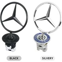 3D Car Front Bonnet Hood Emblem Round Zinc Alloy Badge For Mercedes Benz C E S Class W204 W205 W212 W213 W211 W220 W222 W223