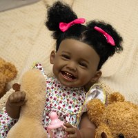 23.62inch Cute Reborn Doll Black Skin Cloth Body 60cm Mila Doll Handmade Soft Reborn Doll Toys for Women Birthday Gifts Kits Toy