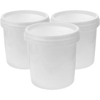 3Pcs Compact Food Grade Plastic Buckets with Airtight Lids Heavy Duty Thickened Design for Storage Cleaning Bath Shower Farm