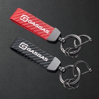 For GASGAS MC450F EC300 GP SM 700 900 EC Accessories Carbon Fiber Textured Leather Keychain Motorcycle Keyring