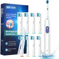 Electric Toothbrush Rotary Cleaning Teeth Brush Waterproof Electronic Tooth Brush With Timer Rechargeable Toothbrush with 8 Head