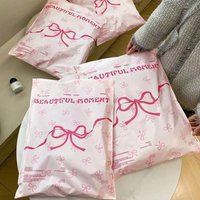 10Pcs Bow Knot And Heart Design Packaging Bags Waterproof Logistics Clothing Postal Pouch Custom Plastic Shipping Mailing Bag