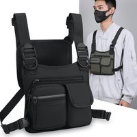 Oxford Cloth Chest Rig Bag Front Pack Pouch Chest Harness Holder Breathable Adjustable Strap Pack for Hiking Cycling Sports