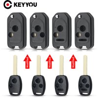 KEYYOU Update Modified 2/3/4 Buttons Car Key Shell For Honda Accord Pilot Cr-V Key Housing Civic Insight Ridgeline 2003-2013