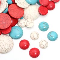 10pcs/lot 2-30mm Natural Stone Turquoises Cabochon Beads Flat Back Round Cabochons Cameo For Jewelry Making DIY Ring Accessories