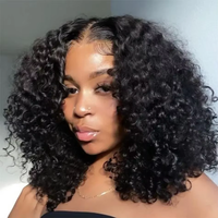 Perruques Courtes Bob Bouclées Brésiliennes 13x4 HD Lace Frontal, Ondulations Profondes 220% Deep Water Wave, Perruque Lace Front 4x4 100% Cheveux Humains Pour Femmes 14 16 Pouces