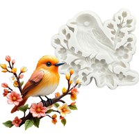 Bird Flower Silicone Sugarcraft Mold Chocolate Cupcake Baking Fondant Cake Decorating Tools