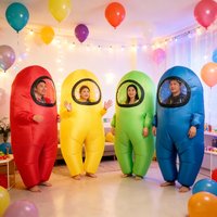 Inflatable Spacesuit Costume for Adult Funny Halloween Astronaut Costume Figures for Adult Game Fans Party Carnival Costume Suit