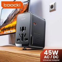 Toocki GaN Universal Travel Adapter With 3C1A 45W Fast Charging 2500W Max All-in-one Travel Charger EU/UK/USA/AUS Plug For Trave