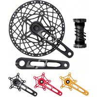 Aluminum Alloy Chainwheel Folding Bicycle Crank Crankset 130BCD Integrated Hollow Single Chainring