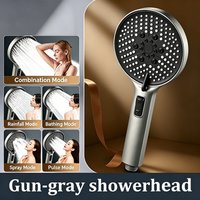 High Quality 5 Modes High Pressure Shower Head One-Key Stop Water Handheld Boost Showerhead with Powerful Spray Bathroom Shower